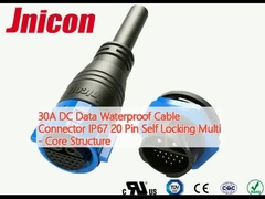 Bộ kết nối cáp chống nước dữ liệu DC 30A IP67 20 pin tự khóa cấu trúc đa lõi