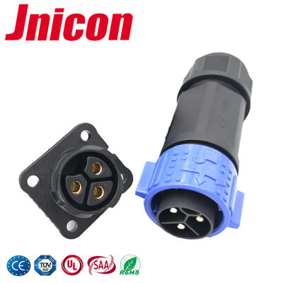 Đầu nối gắn bảng tròn 500V M25 Đầu nối nguồn khóa đẩy 3 chân