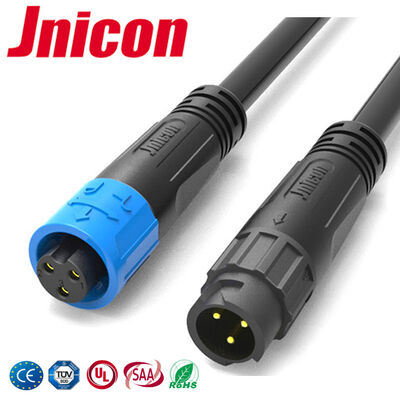 M12 300V LED 3 pin kết nối chống nước Đẩy khóa cáp kết nối ngoài IP67