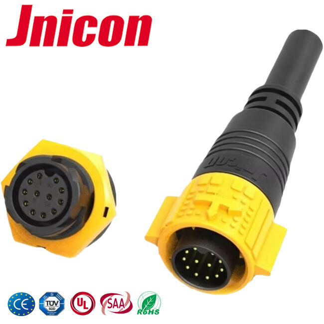 PA66 M19 12Pin 5A Kết nối ngắt nhanh IP67 Cáp đến Cáp kết nối