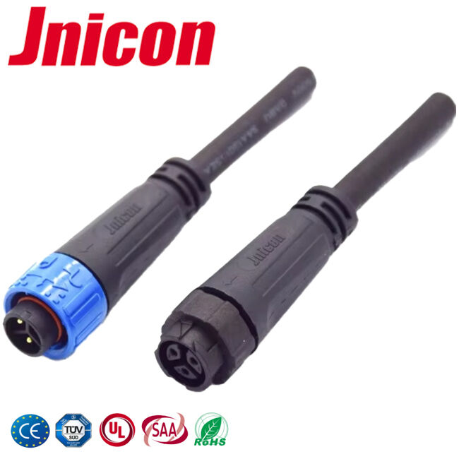 300V M16 3 pha kết nối điện khóa đẩy IP67 dây kết nối chống nước