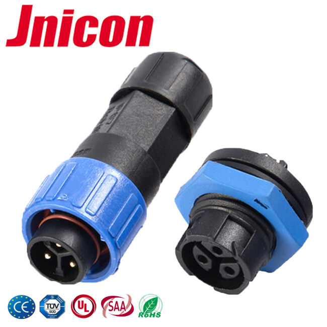 PA66 10A Đầu nối dây điện áp thấp chống nước M16 Đầu nối hàng không tự khóa