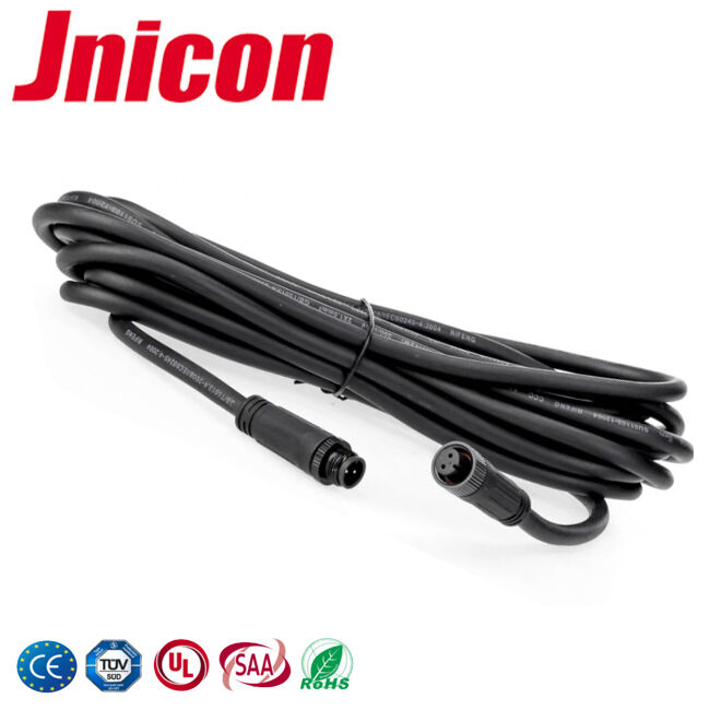 Đầu nối cáp đúc M12 Đầu nối IP67 điện áp thấp 300V 2 chân