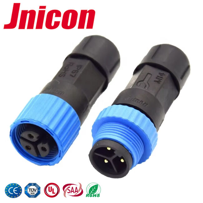 M15 3 Pin Plastic Circular Connector 10A 300V Low Voltage LED Connectors For Outdoor Electronics