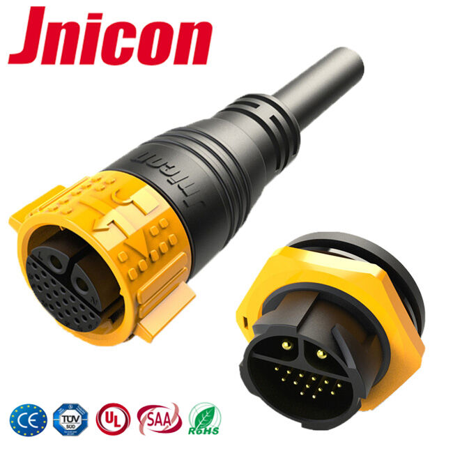 M25 Quick Disconnect IP67 Wire To Board 2+20 Pin 30A Plug Socket Connector
