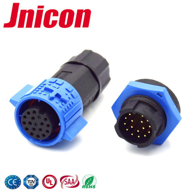 Đầu nối cáp chống nước ngoài trời 5A IP67 12 chân M19 Ổ cắm và ổ cắm dữ liệu