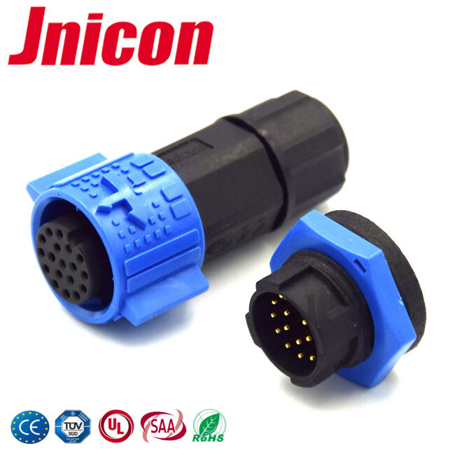 Đầu cắm và ổ cắm IP67 12 chân M19 5A điện áp thấp chống nước 300 Volt đầu nối tròn