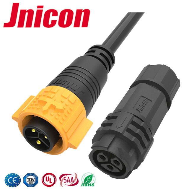 Đầu nối đực cái IP68 3 chân 20A ODM Push Lock Power 12AWG Tối đa