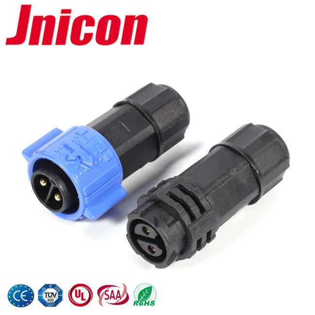 Đầu nối chống nước M19 2 chân 20A 300V cho đèn LED ngoài trời