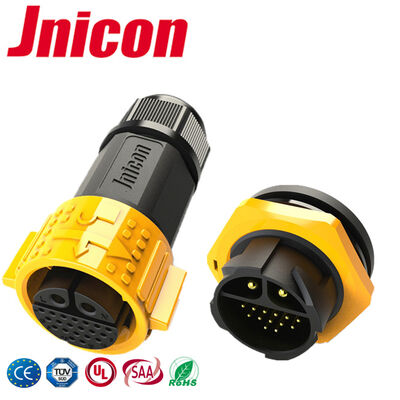 2+20 Pin M25 Đầu nối chống nước ngoài trời Ổ cắm công nghiệp IP67 Đầu nối nhiều chân