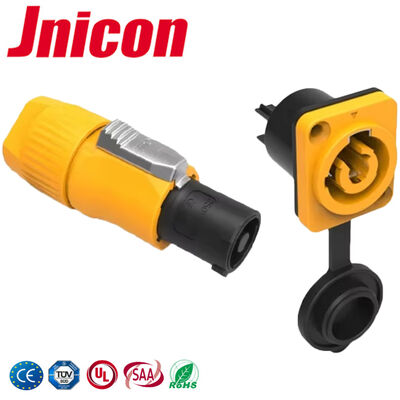 Đầu nối điện chống nước Jnicon 20A IP65 Powercon bằng nhựa, phích cắm chống thấm nước