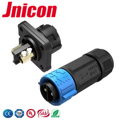 Đầu nối nguồn tròn 50A M25 2 chân IP67 Đầu nối dây điện sang bo mạch