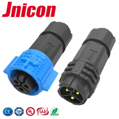 Đầu nối DC chống nước công nghiệp PA66 20A IP67 M19 3 chân đầu nối tròn