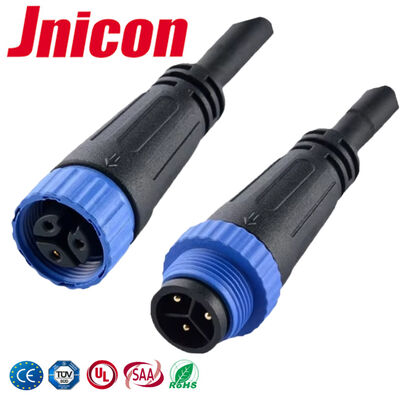 Ống kết nối cáp chống nước 3 chân bằng vàng M15 10A 300V cho đèn LED ngoài trời